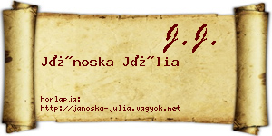 Jánoska Júlia névjegykártya